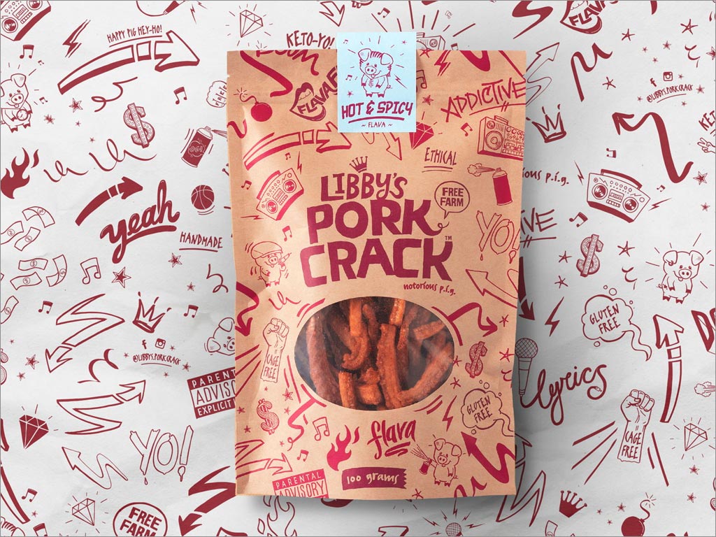 美國(guó)Libby's Pork Crack休閑食品包裝袋設(shè)計(jì)