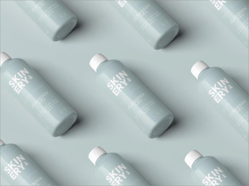 簡約的Skinery有機護膚產品瓶體包裝設計