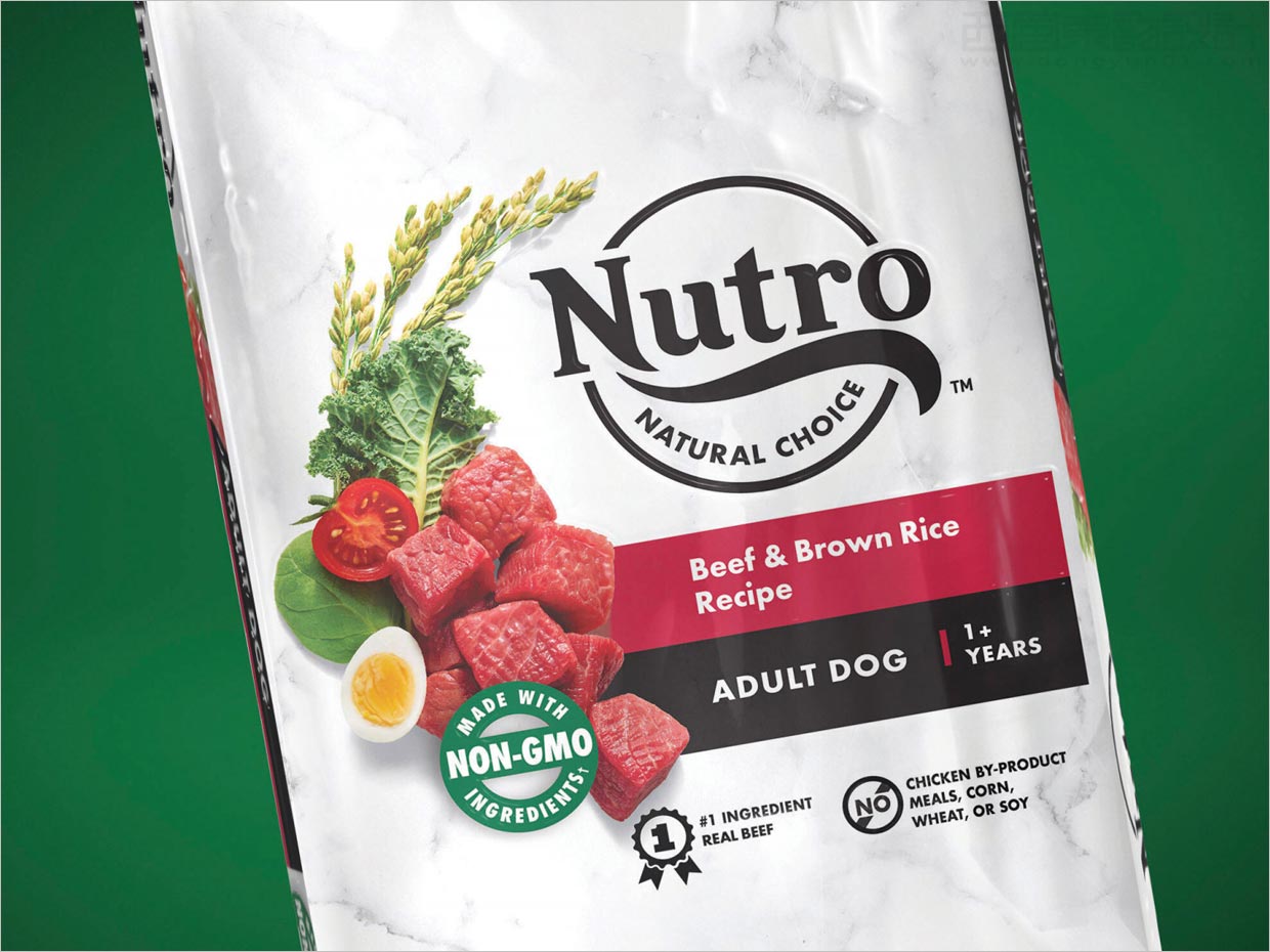 美國Nutro天然寵物食品包裝設(shè)計之正面細(xì)節(jié)展示