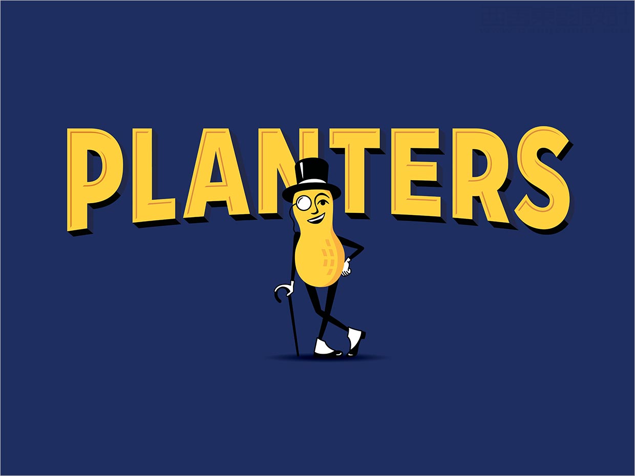 美國Planters堅果品牌logo與吉祥物設計