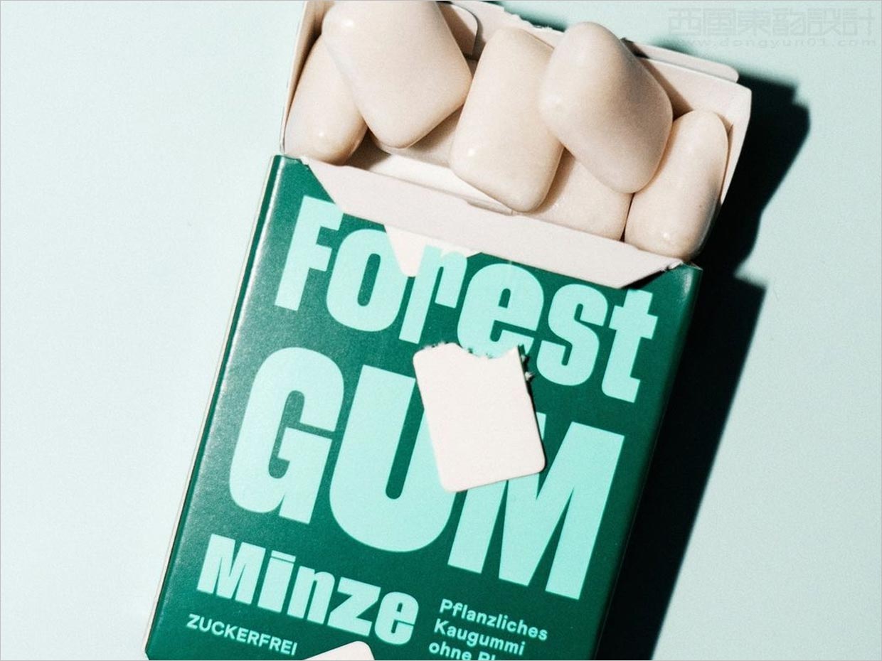 德國Forest Gum天然口香糖包裝設(shè)計之開盒展示